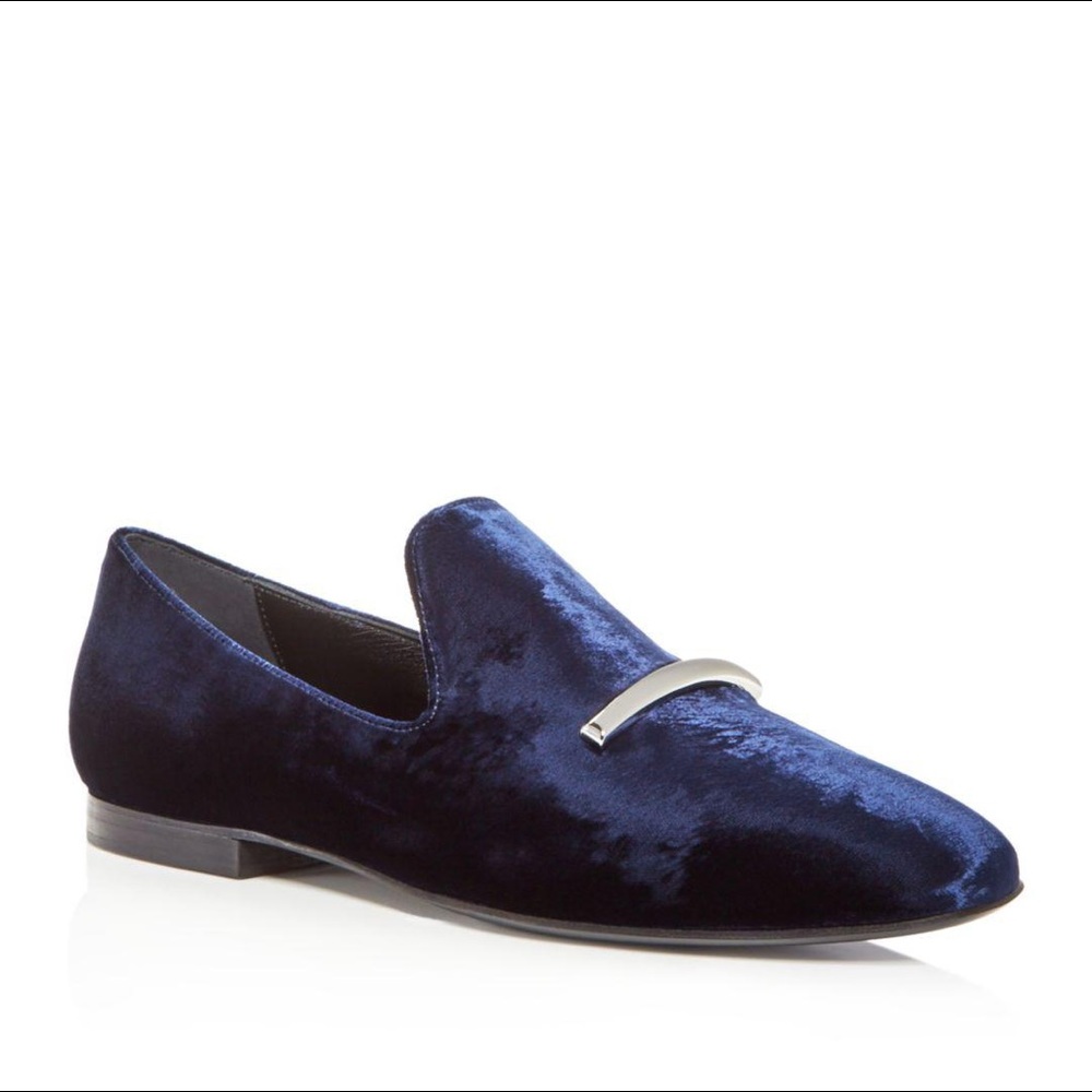 Via Spiga Velvet Loafers, navy